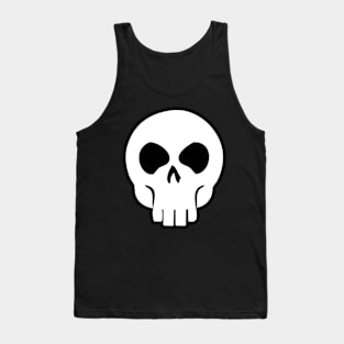 Skull - White Tank Top